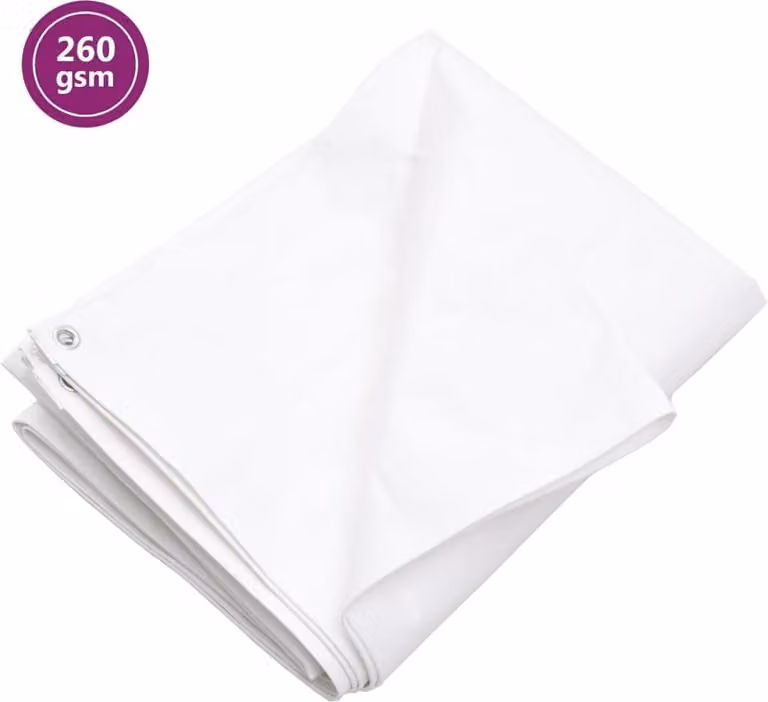 The Living Store Telone 260 g/m² 6x8 m Bianco HDPE