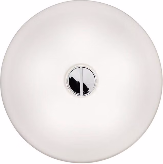 Plafoniera e applique Flos Button bianca con vetro e tecnologia LED