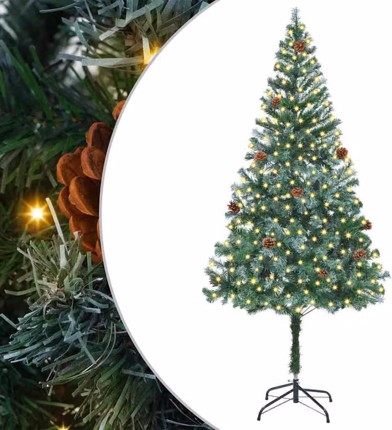 Albero di Natale artificiale Verde 180 cm PVC e Acciaio