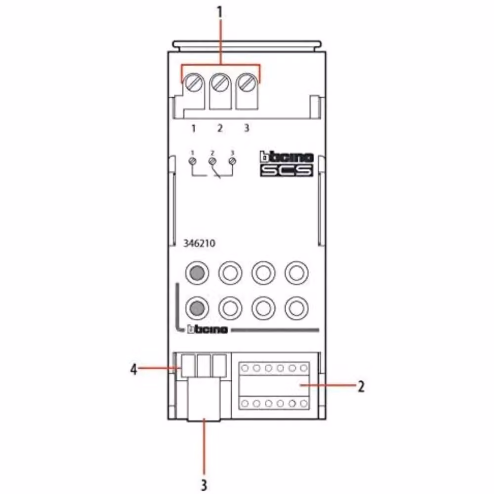 Attuatore generico Bticino 346210 in custodia modulare 2Din bianco – 2