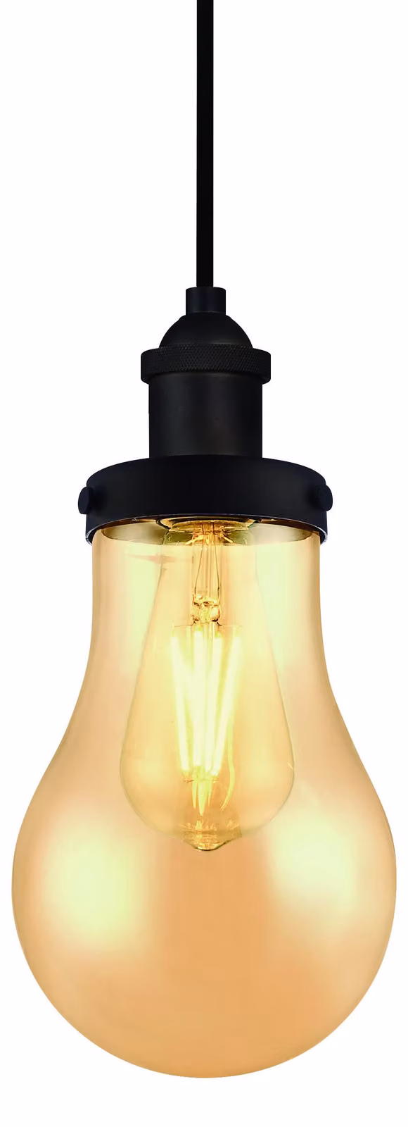 Lampadina a sospensione bronzo strofinato a olio e ambra con 1 sorgente luminosa