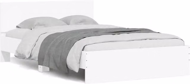 Letto matrimoniale | Letto per adulti | Giroletto con Testiera Bianco 120x200 cm