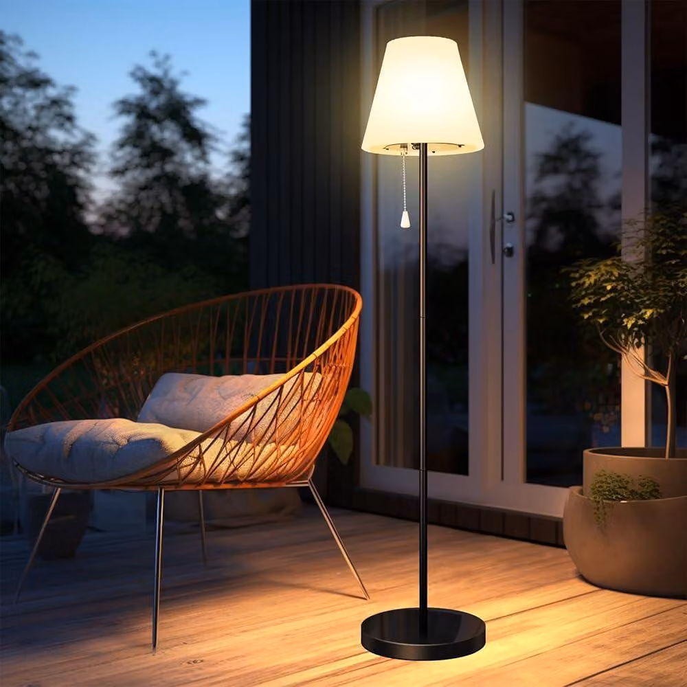 Lampada solare da esterno, grado di protezione IP65, ricaricabile tramite USB, con dimmer, luce bianco caldo + RGB