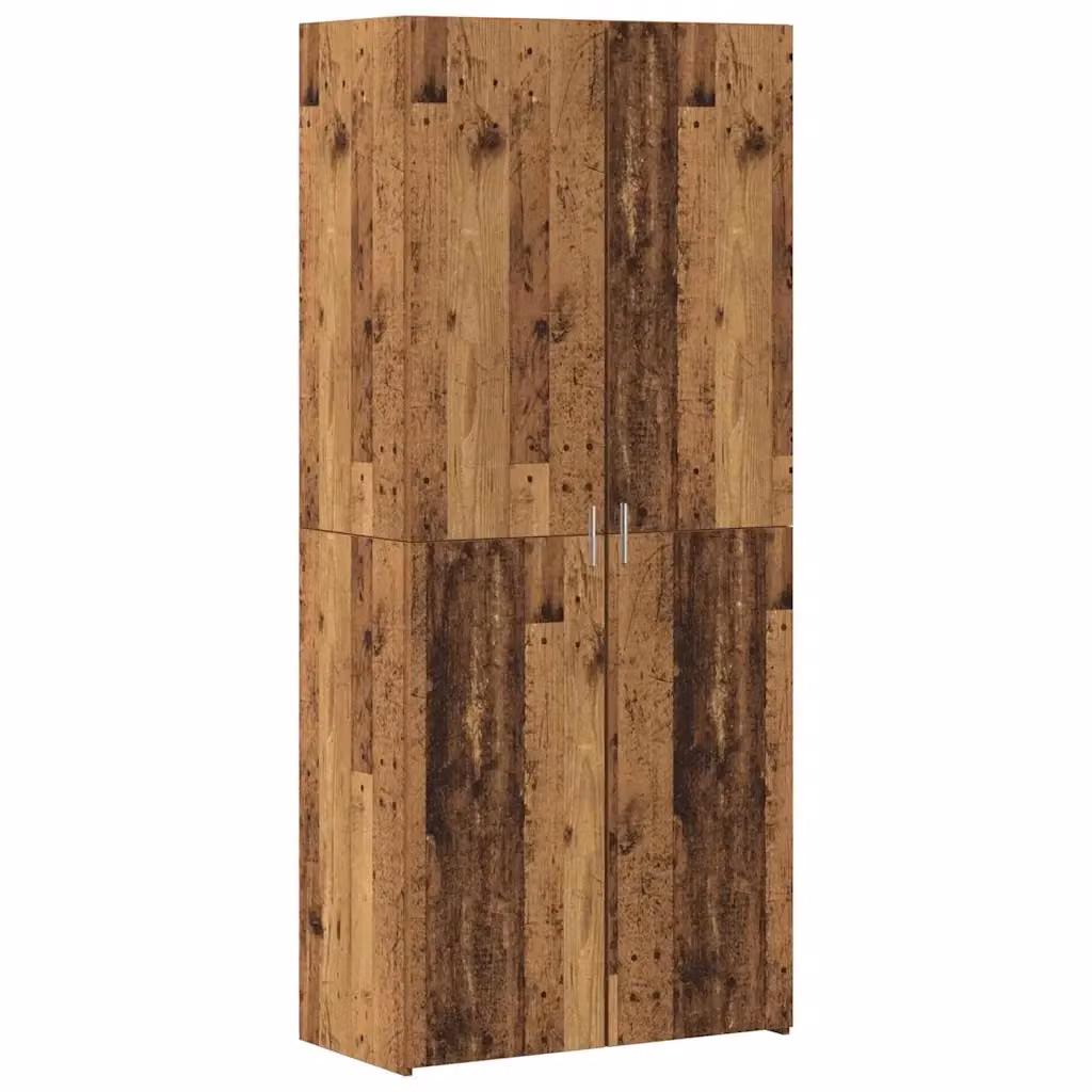 vidaXL Credenza Moderna in Legno Marrone con Ante a Battente L: 80 cm, P: 42 cm, H: 185 cm – 2