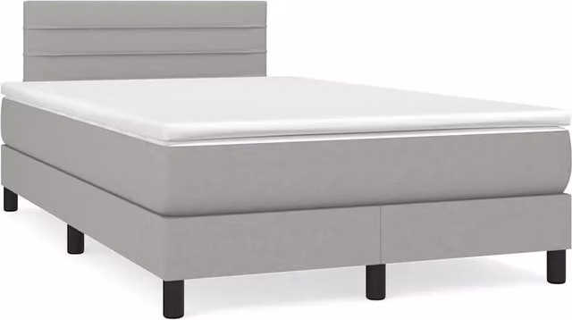 Letto Ibrido vidaXL con Struttura in Legno di Pino e Materasso Grigio e Bianco L/P/H: 120 x 200 x 88 cm