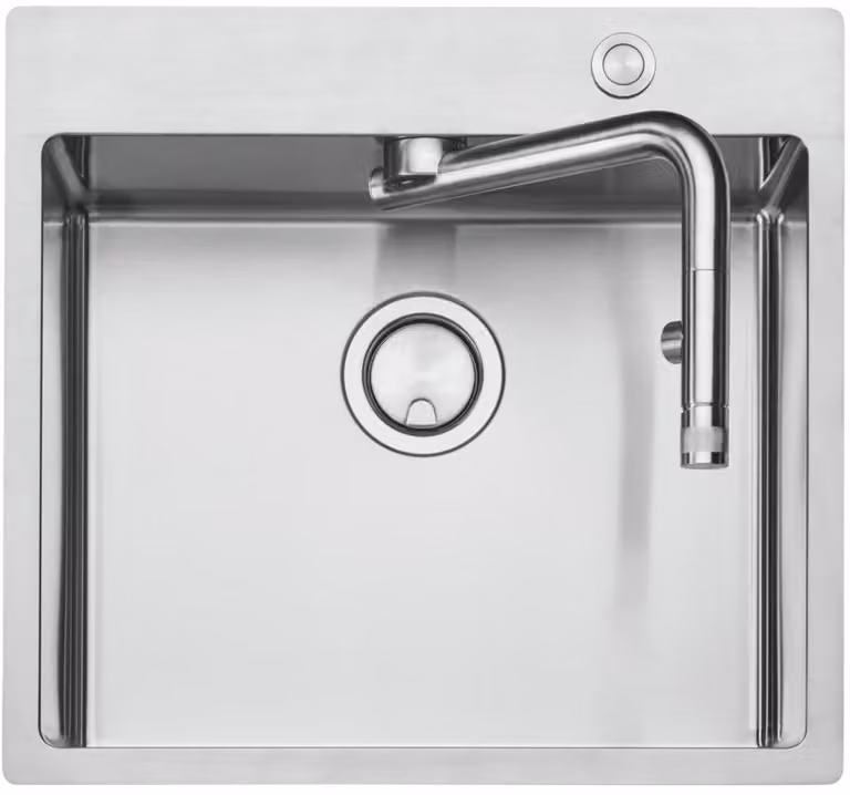 Set lavello da incasso Naber con miscelatore Corno Turno 50 larghezza mobile 50 cm acciaio inox 1041002