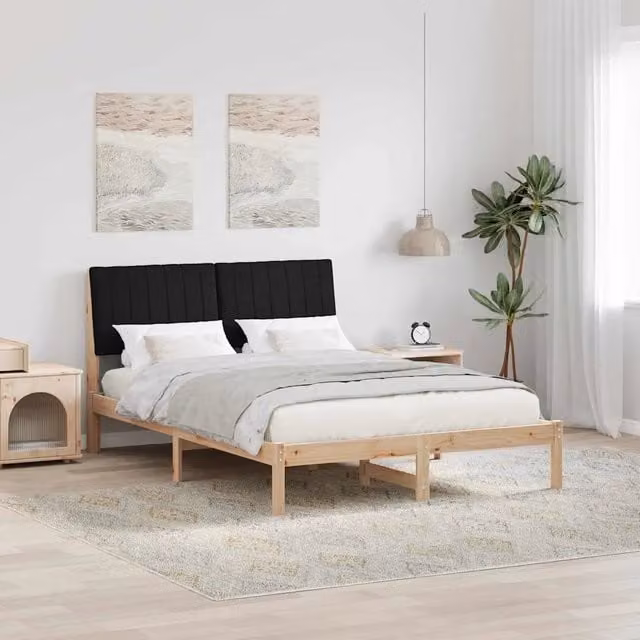 Struttura del letto-Giroletto Marrone 135 x 190 cm Pino massello 623729