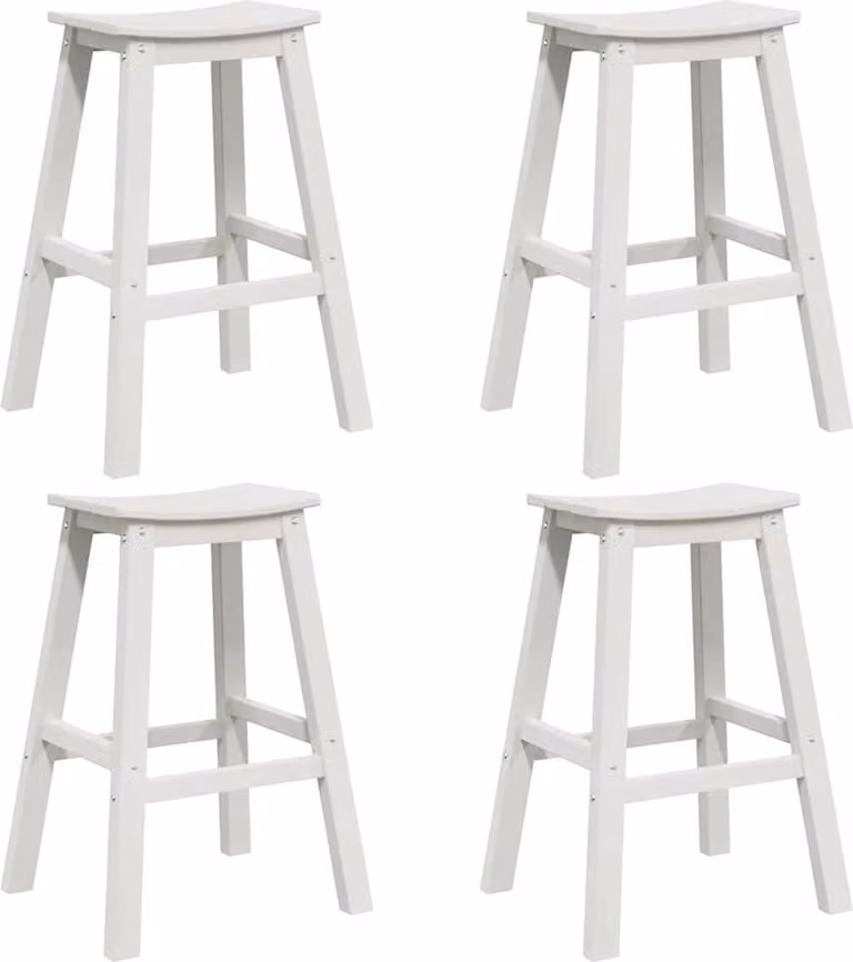 Set Bar da Giardino 4 pcs Bianco HDPE