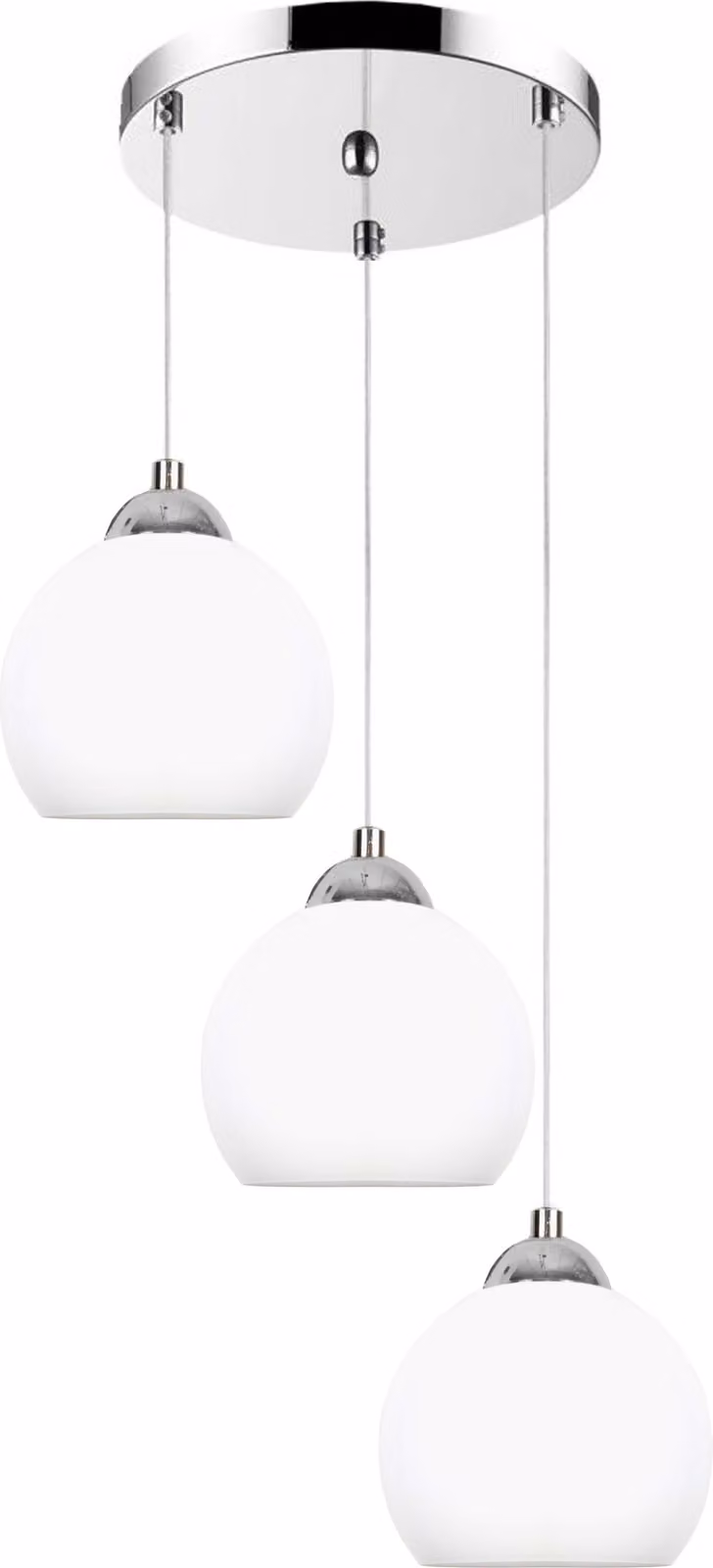 Lampada a sospensione cromata con paralume bianco OLEX 13-682