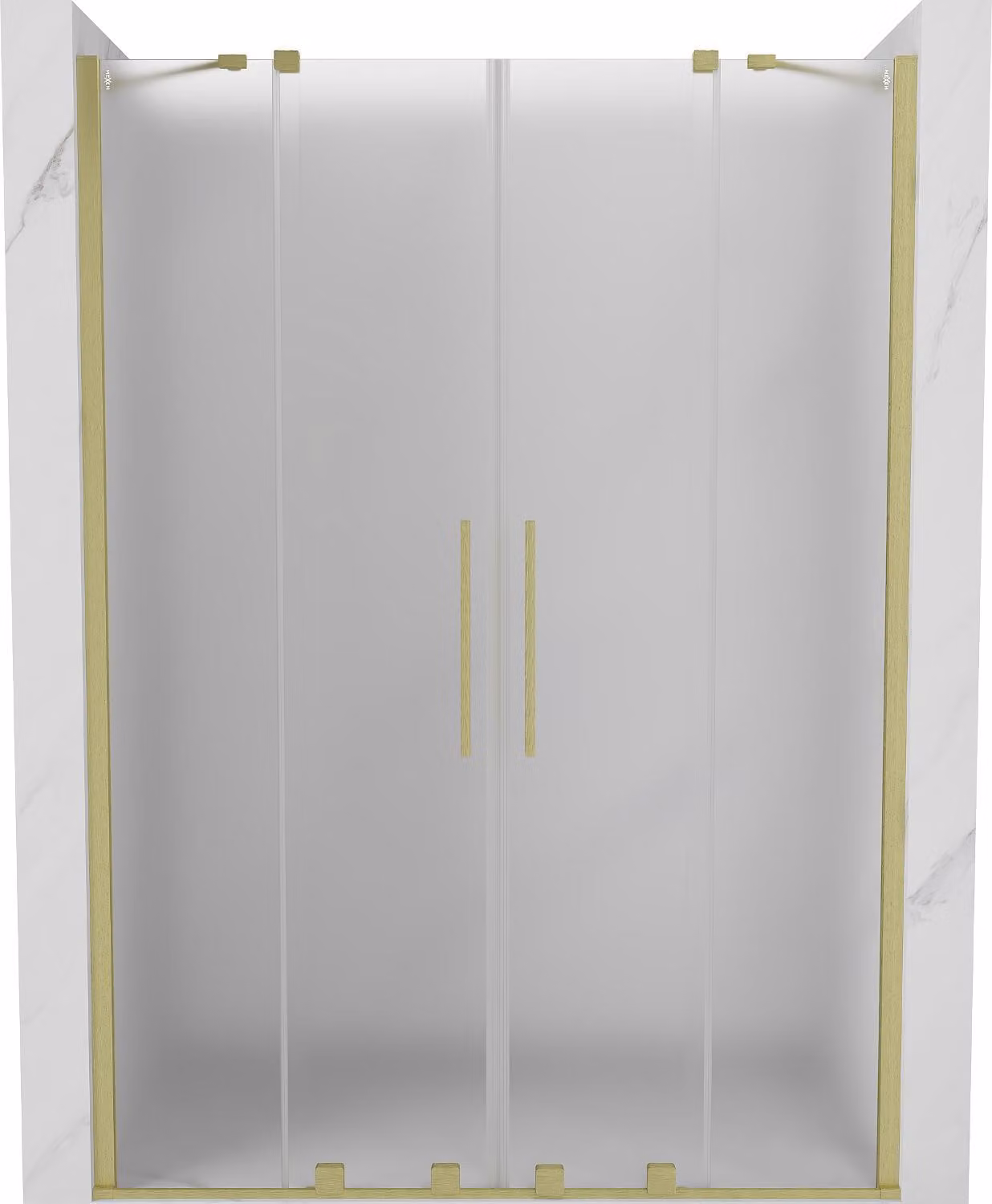 Mexen Velar Duo porta doccia scorrevole 140 cm, brina, oro spazzolato - 871-140-000-32-55