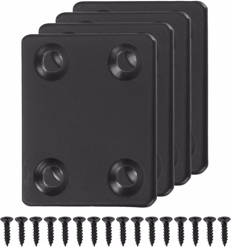 Piastre di riparazione piatte, in acciaio inossidabile, confezione da 4 pezzi, dimensioni 3,8 x 4,2 cm, per la riparazione di mobili