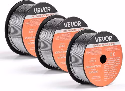 VEVOR Filo MIG per Saldatura E71T-GS in Acciaio Dolce Senato Gas, Diametro 0,9 mm, Colore Argento, Confezione da 3 Rotoli da 0,45 kg ciascuno