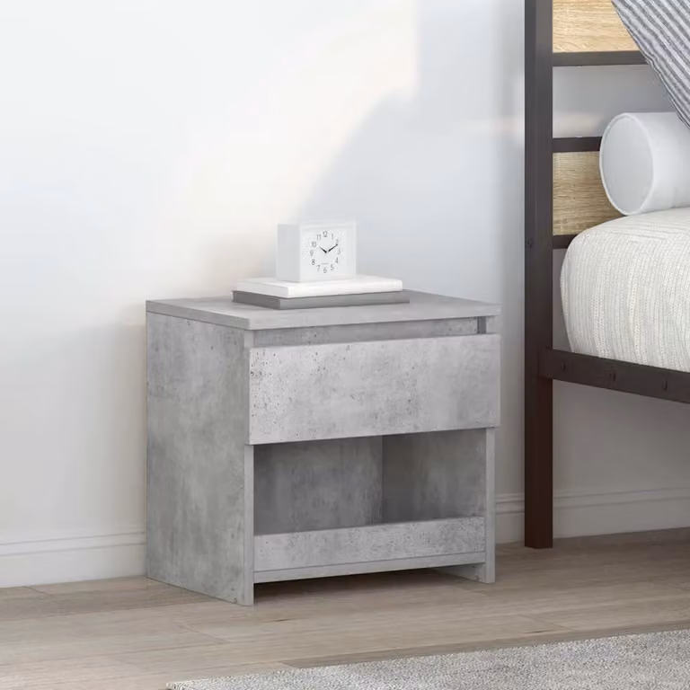 Set di 2 comodini vidaXL in legno multistrato grigio cemento, L 40 cm x P 30 cm x H 39 cm