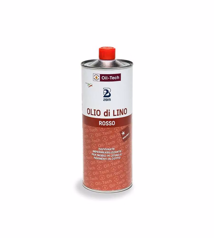 2BM Olio di Lino Rosso per Lucidatura Legno 1L - Brillantezza Duratura