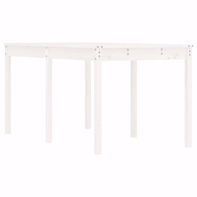 Tavolo da Giardino Bianco 159,5x82,5x76cm Legno Massello Pino