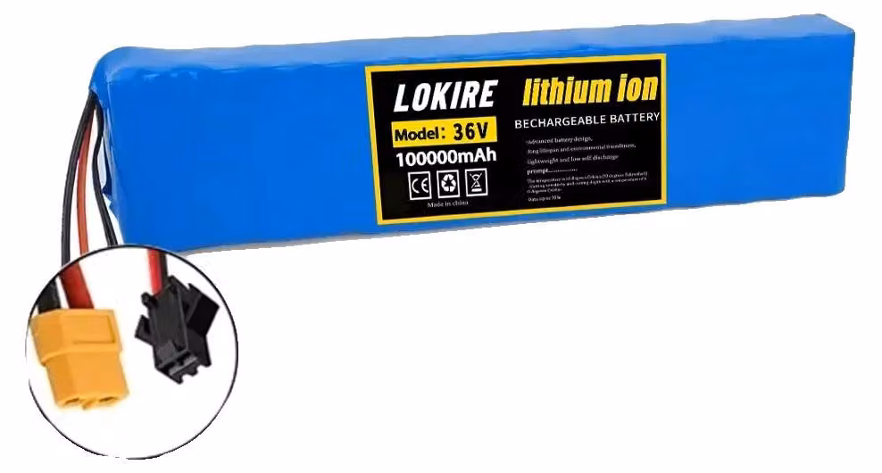 Batteria agli ioni di litio, capacità 100 Ah, tensione 36 V, XT60-SM