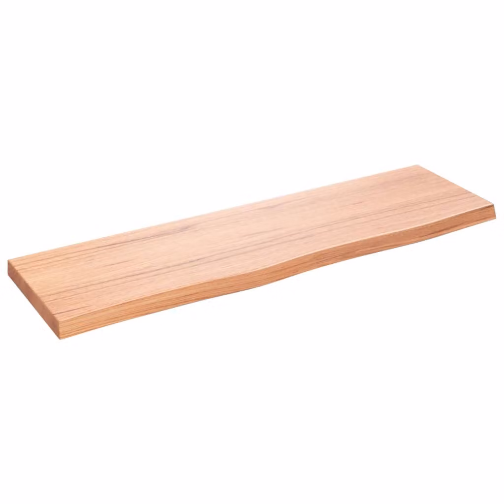 Piano Bagno Marrone 100x30x(2-4) cm Legno Massello Trattato
