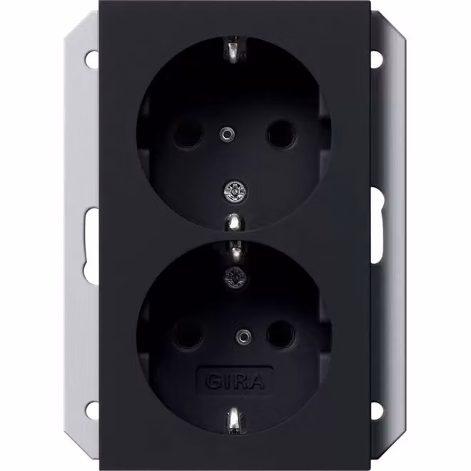 Presa Gira 2f SCHUKO SP per scatola da incasso 1,5f Sistema 55 Nero con codice 2735005