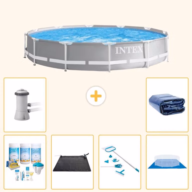Struttura per piscina a forma di prisma - 366x76 cm - composta da 7 elementi - modello S20528