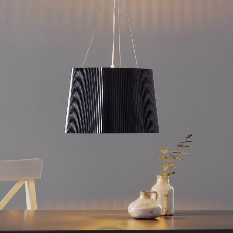 Kartell Lampada a sospensione Gè, Nero, Soggiorno / Sala da pranzo, Plastica, Design, Lampada a sospensione