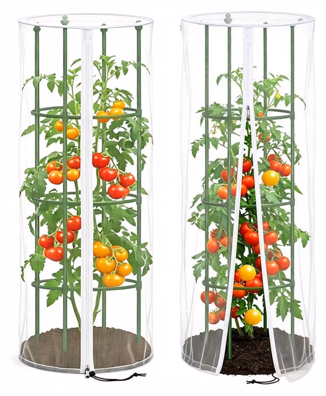Supporto per pomodori, rete protettiva, protezione da insetti e uccelli, 150 x 45 cm (2 pezzi)