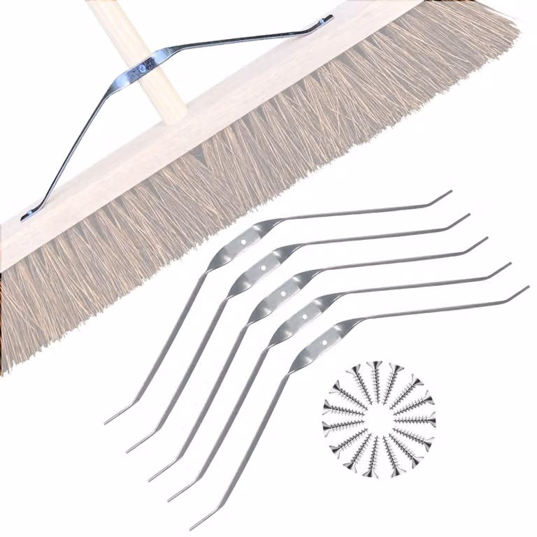 Supporto metallico per setole, confezione da 3 pezzi, per scope da giardino, adatto per uso esterno