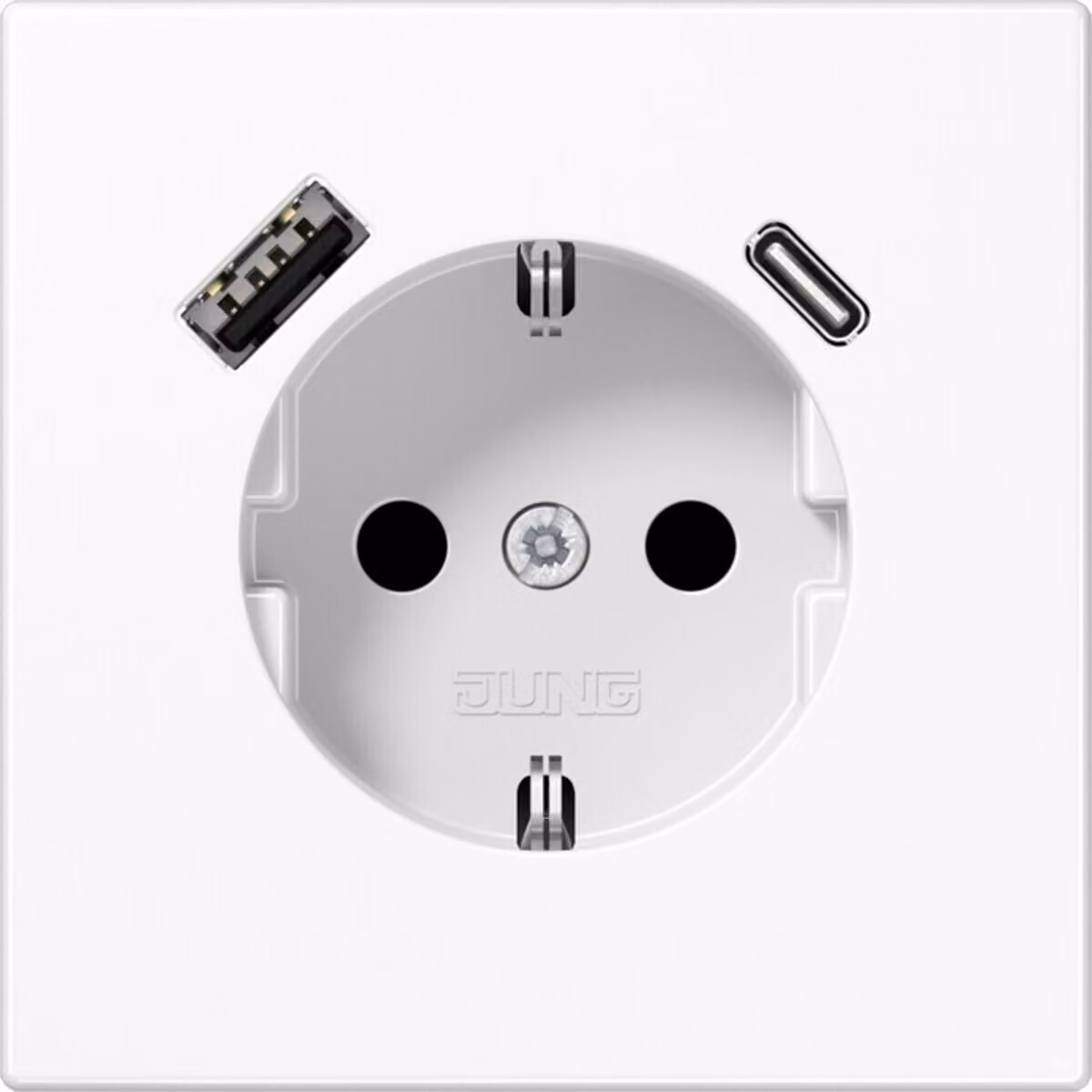 Jung SCHUKO Steckdose mit USB Typ AC LS1520-15CAWW (LS1520-15CAWW)