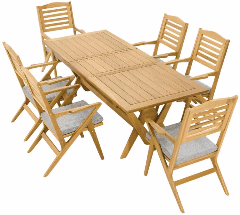 Set da pranzo 7 pezzi – Tavolo da pranzo e 6 sedie dal design moderno