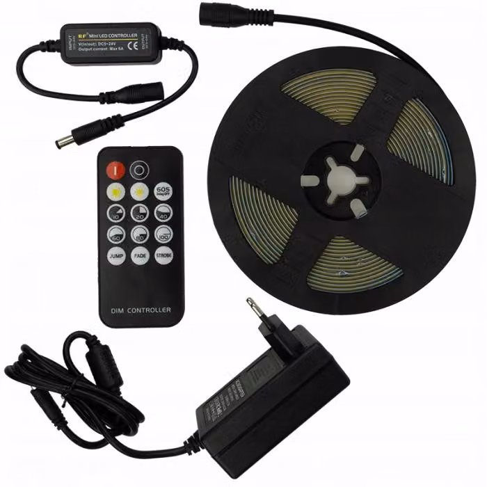 Striscia LED COB con alimentatore RF 24 V 6500 K 5 m Eco Light EC20813