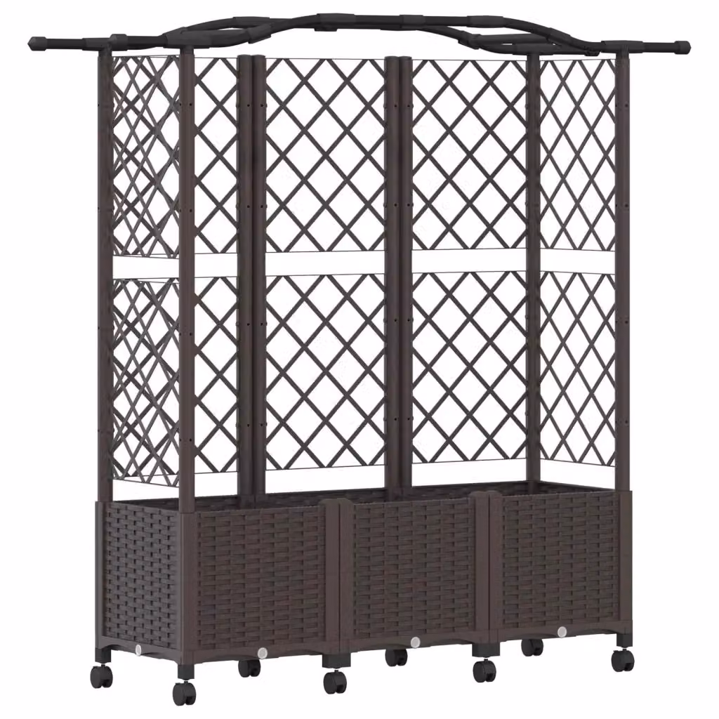 Letto rialzato con griglia e tetto Videx in plastica marrone L: 163 cm, P: 40 cm, H: 144 cm – 2