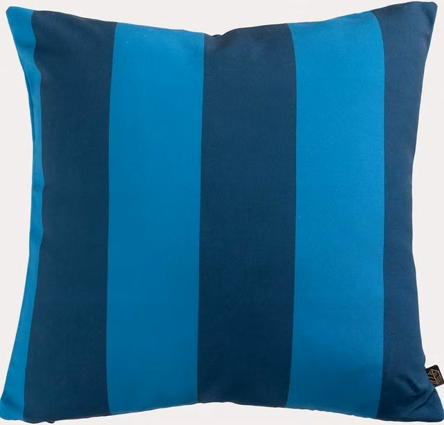 Cuscino da giardino a righe blu Kenay Home, L/P/H: 45 x 45 x 45 cm