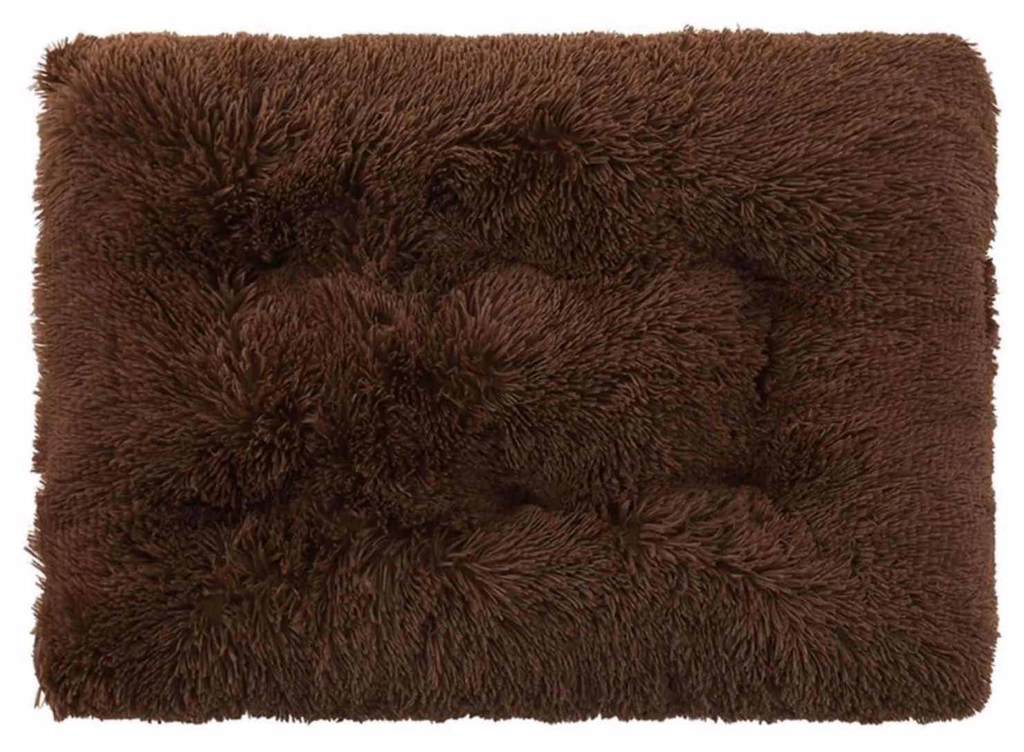 Cuccia per cani rettangolare, morbida e in peluche, ideale anche per gatti. Colore: marrone caffè. Dimensioni: 65x50 cm