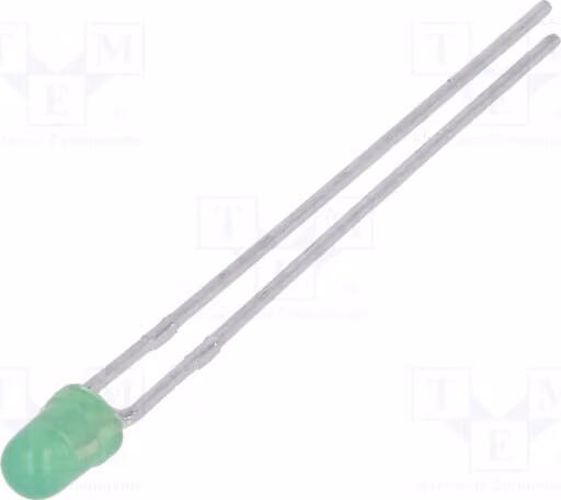 5 LED, 2 mm, 80÷250 mcd, Numero di uscite: 2, L-934CGDK, Diodi LED a foro passante, 3 mm, verde, 50°