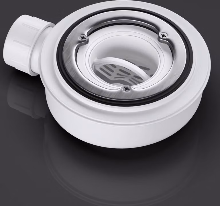 doporro Piletta Ribassata Ø 90 mm per Piatto Doccia Filo Pavimento, Piletta di Scarico AL06 con Sistema Antiodore e Filtro Raccogli-Capelli