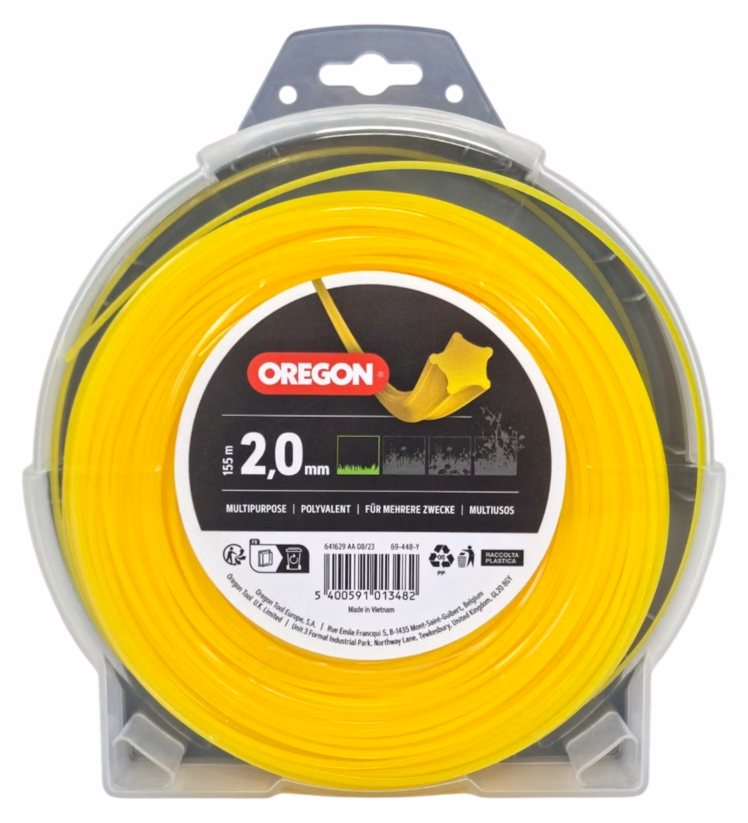 Filo per decespugliatore Oregon giallo Starline 2,0 mm 155 metri ( 69-448-Y )