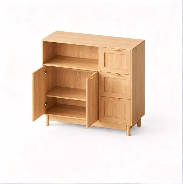Credenza da Cucina con Ripiani Regolabili, Effetto Legno, 90x35x80 cm