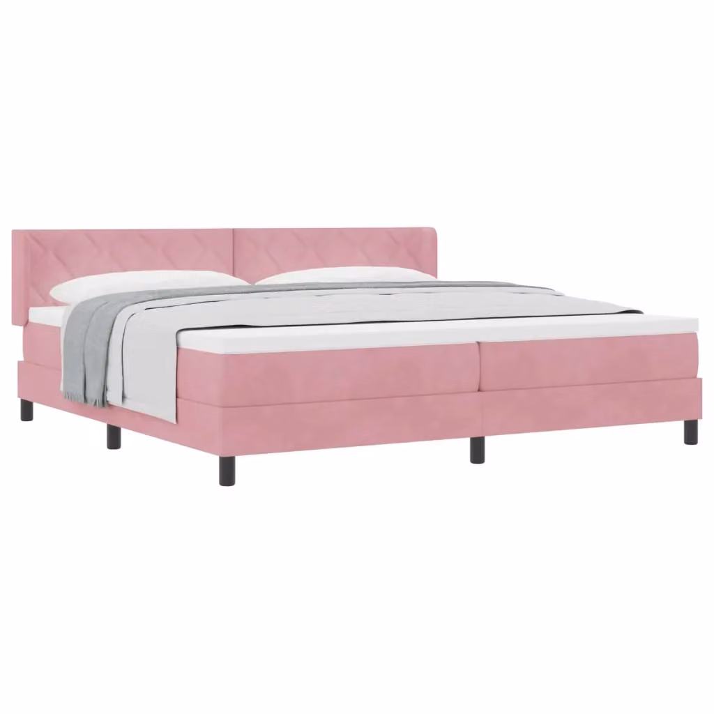 Letto ibrido con testiera in velluto vidaXL Rosa L 200 cm x P 200 cm x H 280 cm – 2