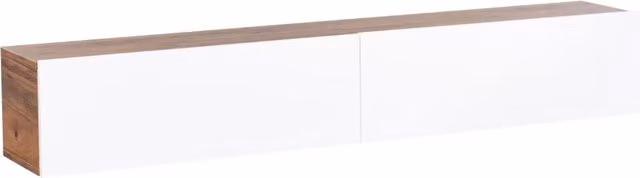 Mobile Porta TV a parete BELIANI bianco e marrone con design minimalista per soggiorno L: 180 cm, P: 32 cm, H: 30 cm