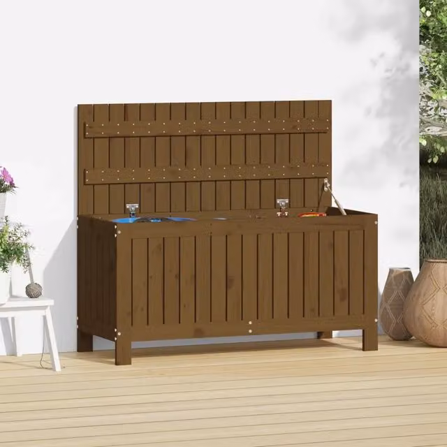 Contenitore da giardino vidaXL in legno massello di pino color marrone L: 108 cm, P: 42,5 cm, H: 54 cm