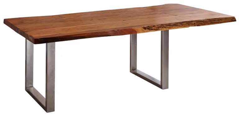MASSIVMOEBEL24 | FREEFORM 2 Tavolo allungabile in legno di acacia - laccato / noce 240-300x110x78