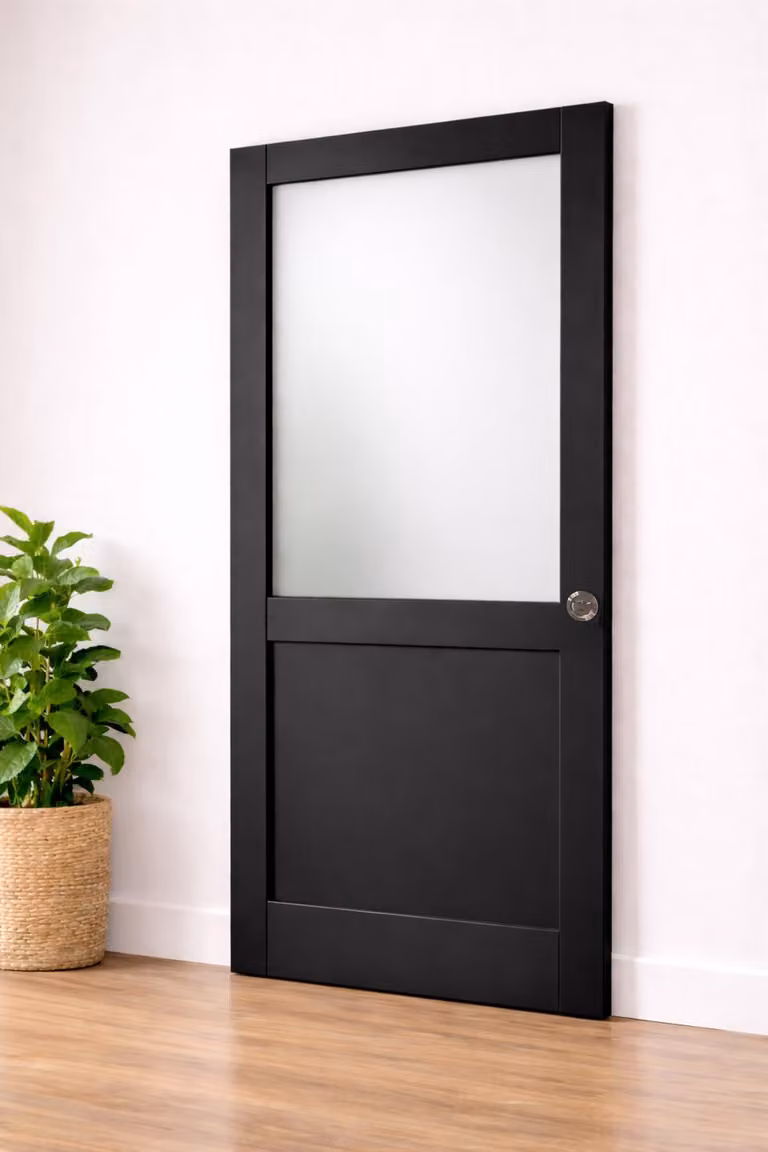 Porta scorrevole Athena nera H204 x L73 cm, serratura di blocco Gd Menuserie