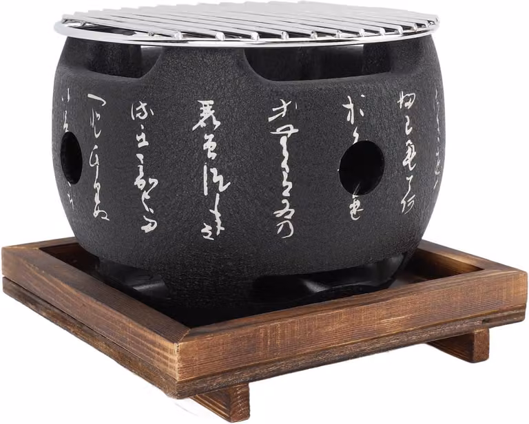 Elzusha - Griglia per barbecue, modello mini, stile giapponese - Fornello a carbone - Lega di alluminio - Riscaldamento rapido - Griglia - Design compatto - Barbecue