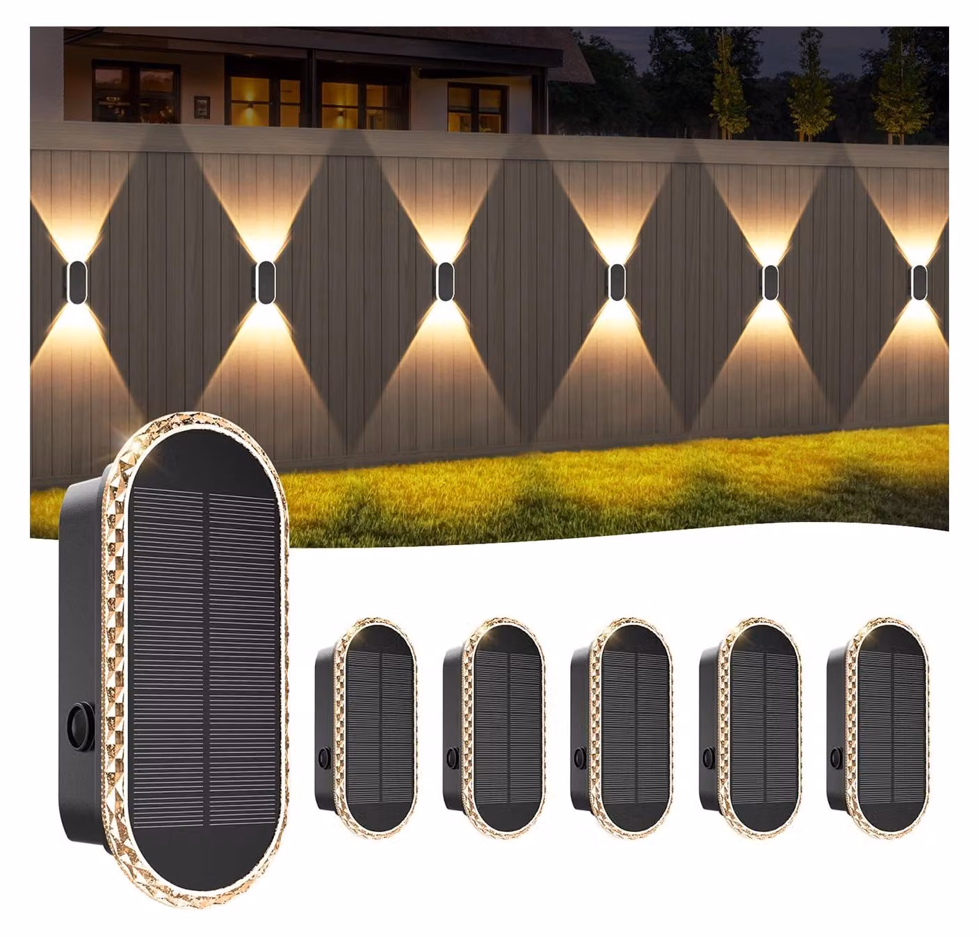 Set di 6 luci solari da esterno, con 3 diverse temperature di colore, impermeabili