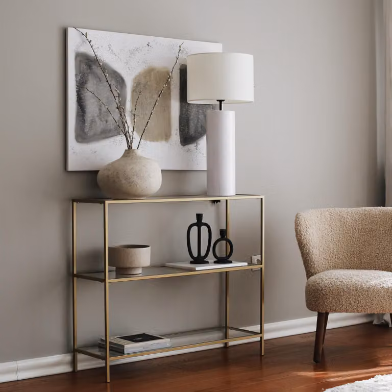 Skye Decor, D101- D101NOS, Oro, Cassettiera, 85x100x30 cm, 100% vetro temperato