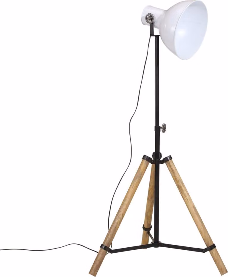 vidaXL Lampada da terra 25 W Bianco 75x75x90-150 cm E27