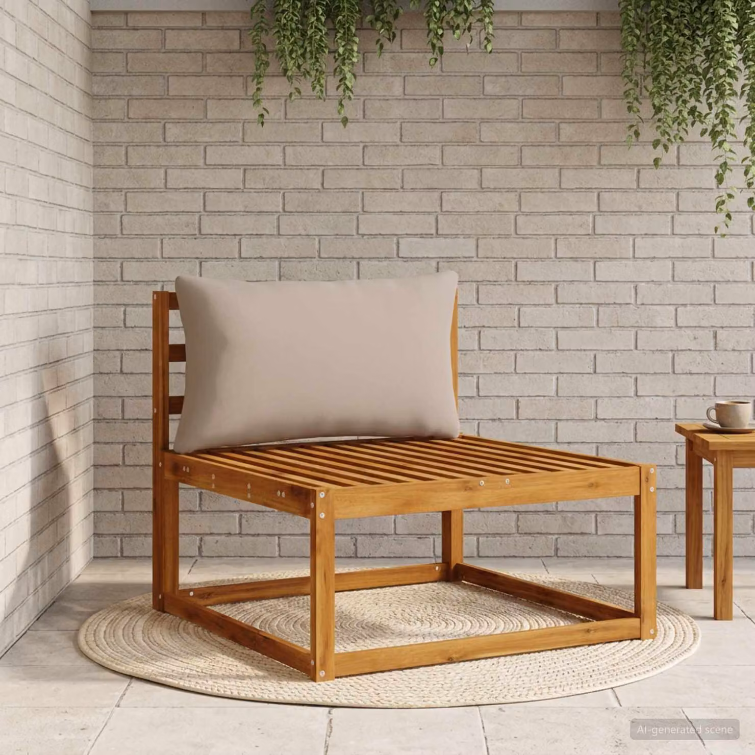 Cuscino per schiena vidaXL PUTTEN in poliestere beige con rivestimento rimovibile e lavabile in lavatrice