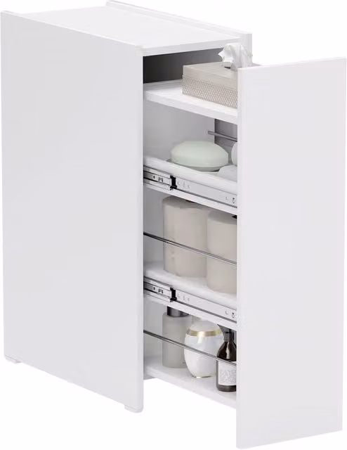 Mobile bagno sospeso Xylo bianco con cassetto e ripiani interni L/P/H: 25,0 x 13,6 x 66,5 cm