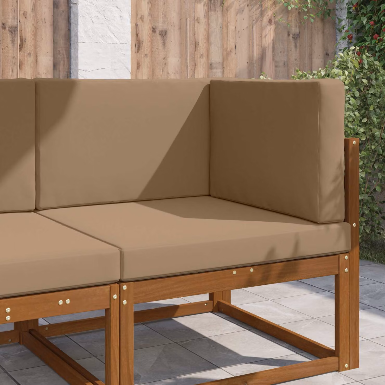 Cuscino quadrato per divano da esterno vidaXL in poliestere, Grigio/Beige, 80 x 80 cm