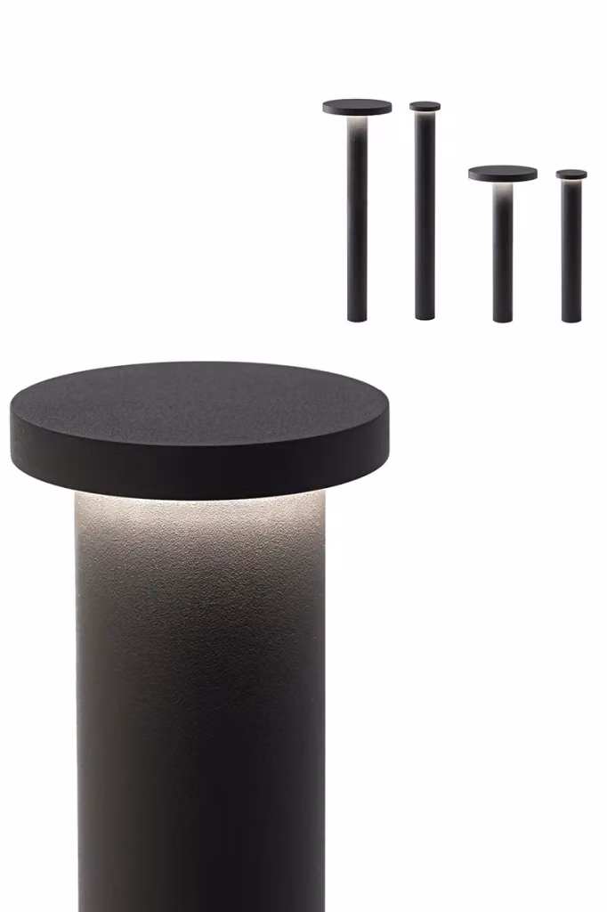 Paletto luminoso da giardino Tiberio Bollard LED Rossini Group, colore nero, 10W, 4000K, IP65, Altezza: 75 cm – 2
