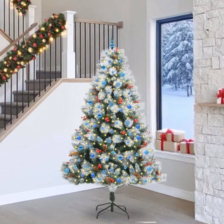 Maison Exclusive - Albero di Natale artificiale, verde e bianco, 240 cm